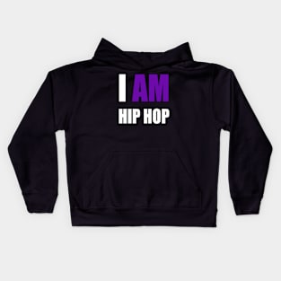 "I AM HIP HOP" PURPLE LETTER Kids Hoodie